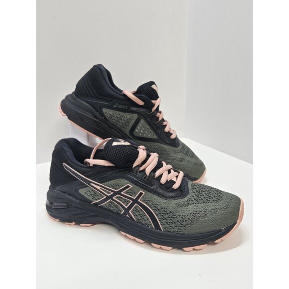 ASICS GT-2000 Women Sneakers Black‎ WhiteTrail Running Shoe Size 6 Green Pink - Picture 1 of 13